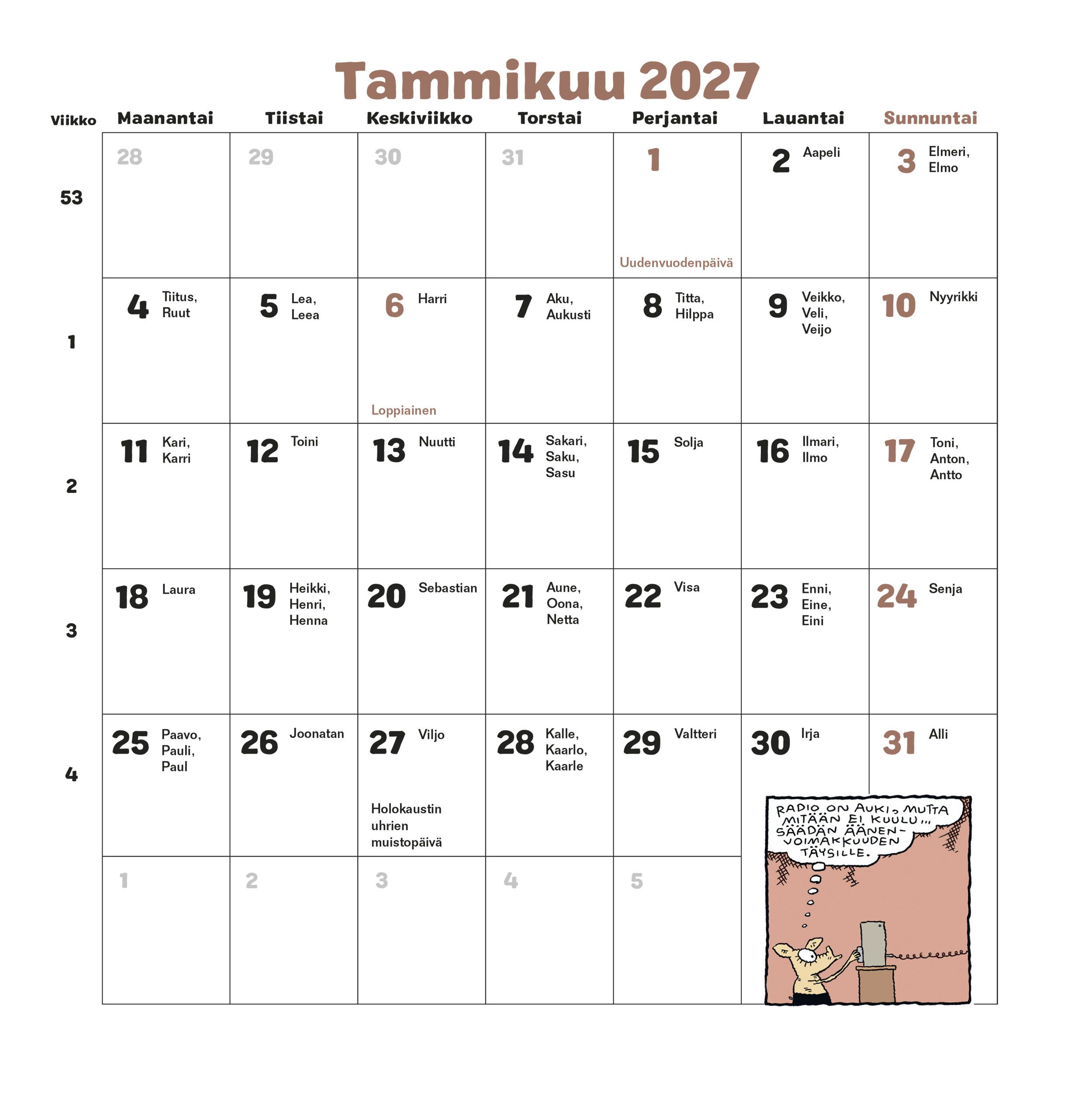 Viivi ja Wagner seinäkalenteri 2027