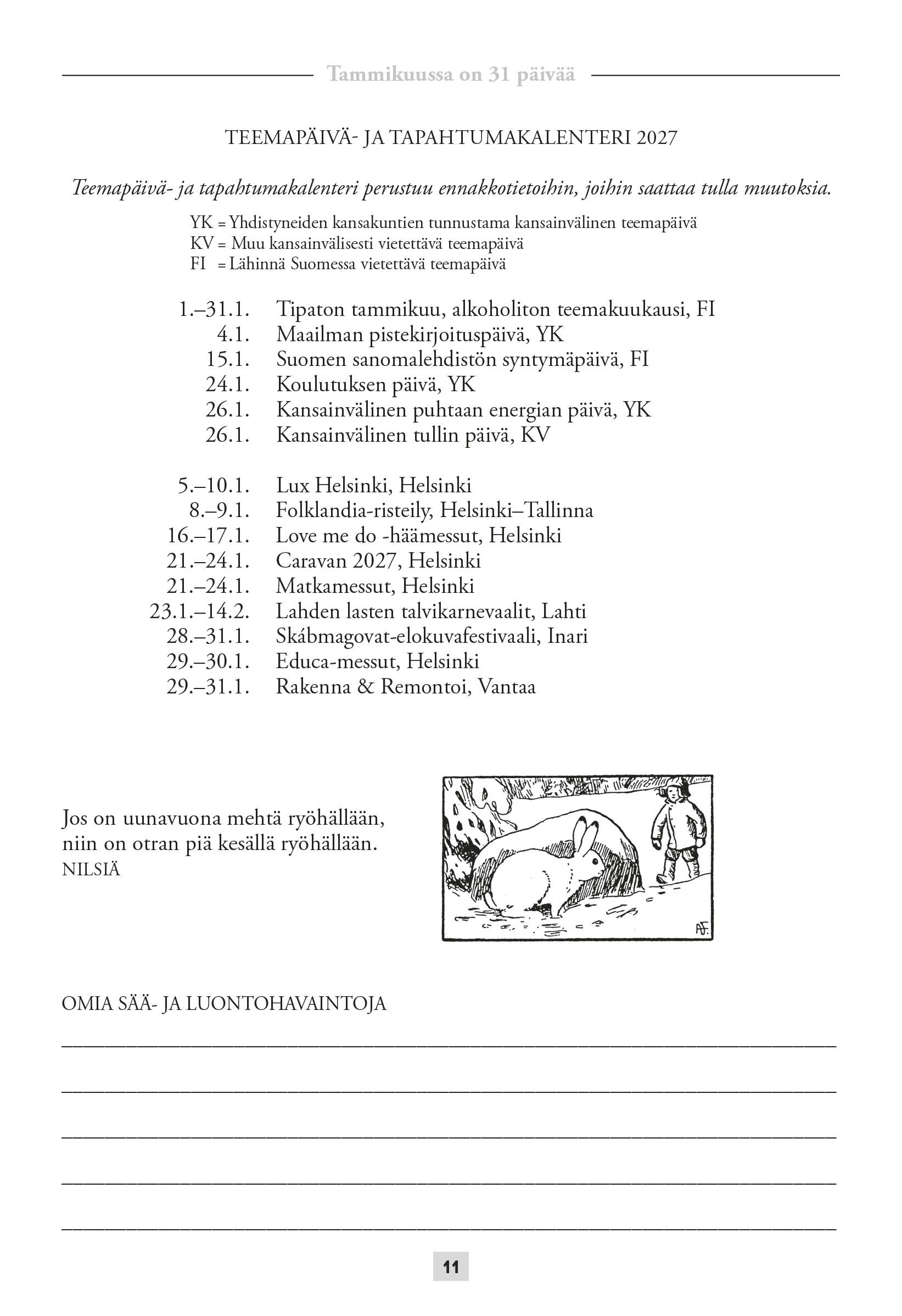 Suomen kansan kalenteri 2027