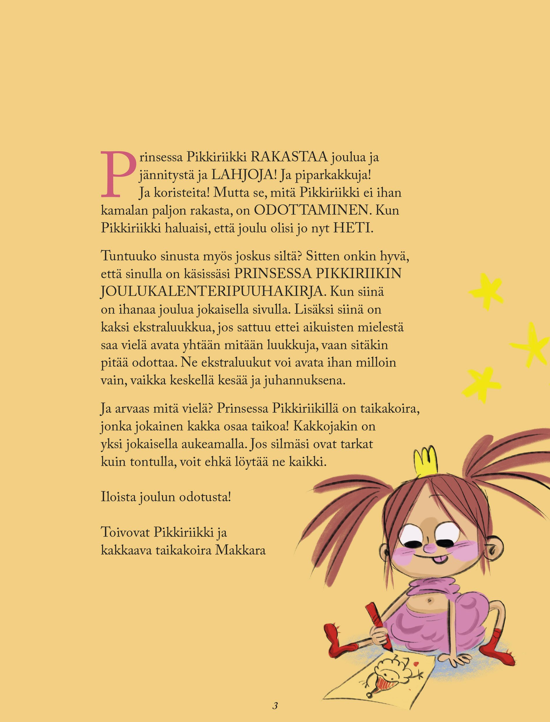 Prinsessa Pikkiriikin joulukalenteripuuhakirja